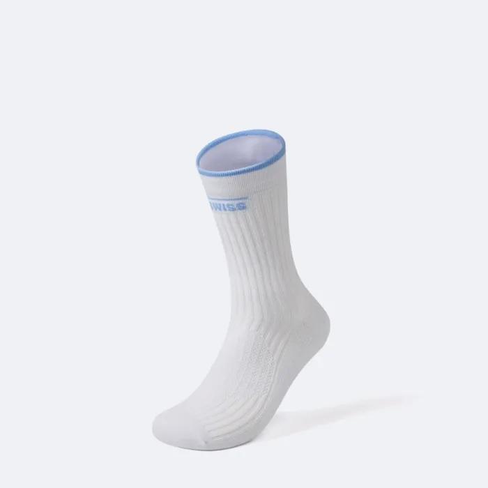 Women's Club Flat High Crew Socks_2KSSCSU502WH