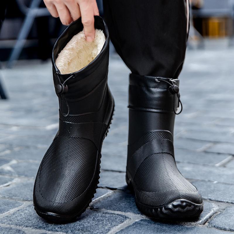 Strictly Selected Water Boots Men's Short Tube Wear-resistant Rain Shoes Couple Outdoor Commuting Waterproof Overshoes Environmentally Friendl