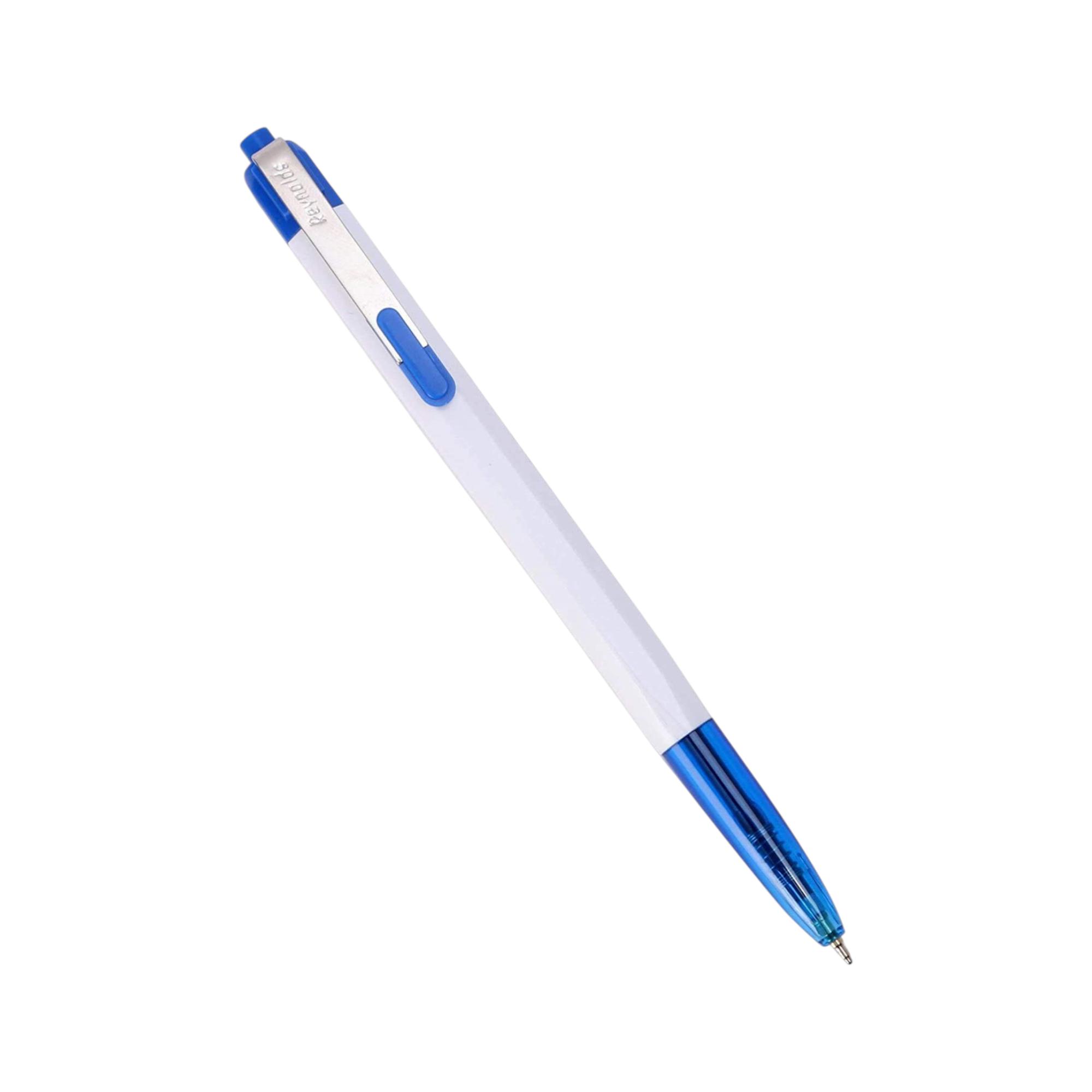 

Reynolds 046 Retractable Ball Pens Blue Ink 0.7mm Fine Tip Pack of 1 x 10 pcs for Office, School & Home