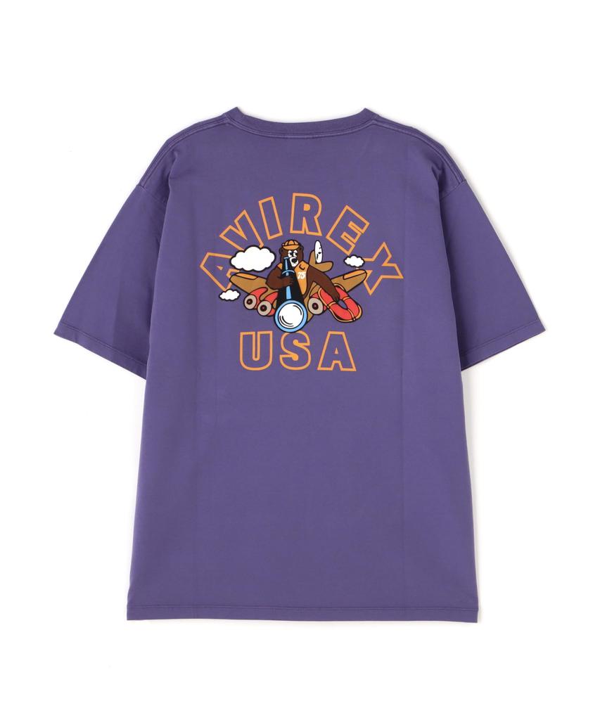 AVIREX FLYING BEAR T-SHIRT 25 (WEB&DEPOT Exclusive) Men's Short Sleeve T-shirt XL 080 Purple 783-5134071