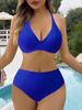 2026 Push-Up Neckholder String Einfarbig Zweiteiler Bikini Damen Bademode Weiblicher Badeanzug Badesachen Badeanzug Strandmode Sommer