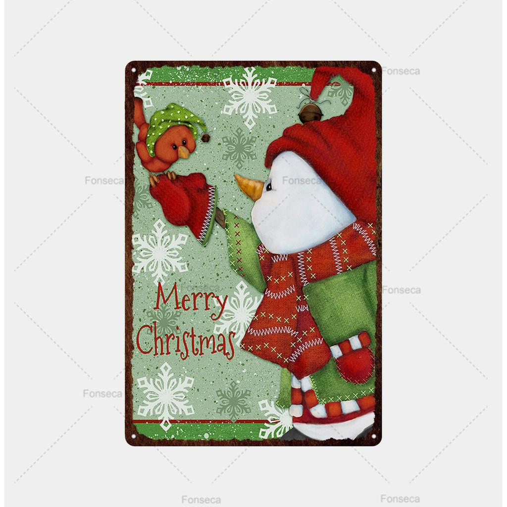Santa Claus Snow View Metal Sign Vintage Tin Sign Metal Vintage Bar Vintage Wall Decoration Bar Club Metal Poster