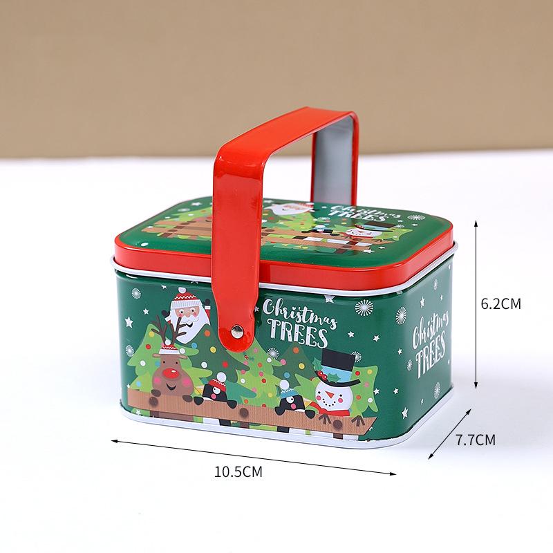 Tin Box Metal Snack Box Biscuit Box Handheld For Holiday Children'S Christmas