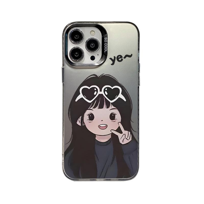 High-End Cartoon Couple Phone Case for Apple 16, 15 Pro Max, and 14