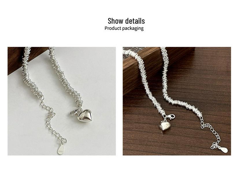 Yinruitai 925 Sterling Silver Heart Necklace: Women's High-End 2022 Circle Clavicle Chain.
