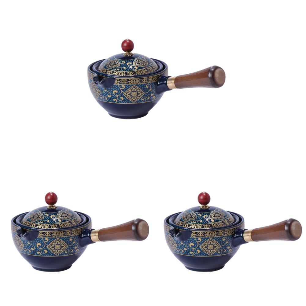 

LF# Portable Chinese Gongfu Kung Fu Tea Set Rotating Ceramic Teapot Teaware (H)