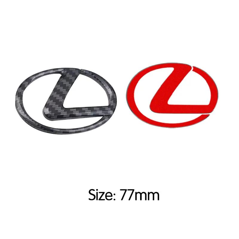 Adesivos de metal de alto padrão com processo galvanizado para o logotipo do volante 64mm 77mm para Lexus ES240 ES250 IS250 LX460 RX270 RX300 RX350