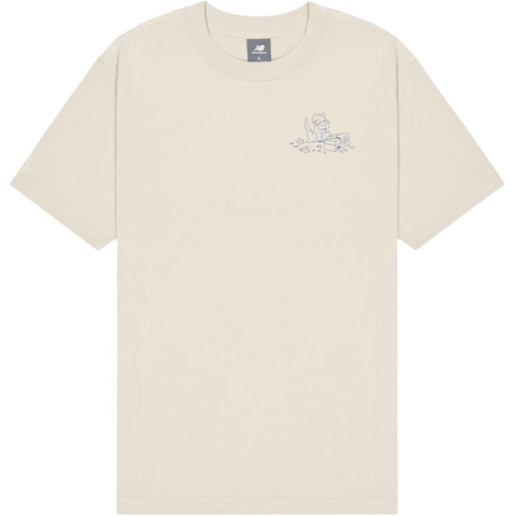 New Balance T Shirts Men s Ecru Crew Neck Moderate MT51850-TWF 2XL 185