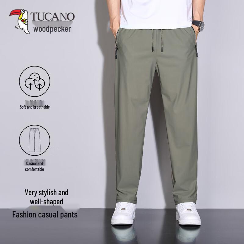 

TUCANO Men s 2026 Summer Ice Silk Quick-Dry Straight-Leg Casual Pants M