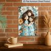 2D Flat 1pc Delightful Aluminium Sign Featuring Design of A Mother and Daughter Embracing, Perfect As A Gift for A Mom From Her. It Expresses Love
