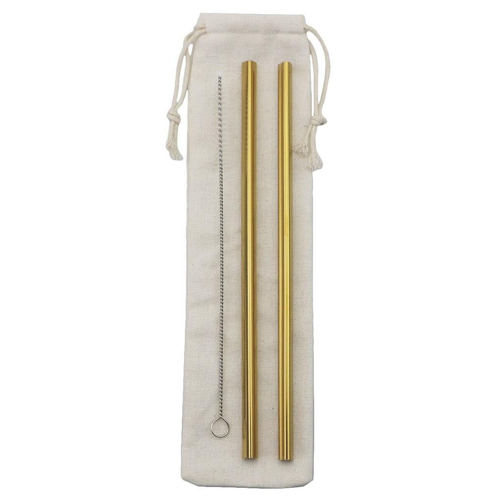 Metallhalm Gjenbrukbart sugerørsett 304 rustfritt stål sugerør rett sugerør med renere børste Festbartilbehør