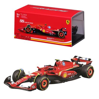 Bburago 2024 Model Scale Signature Series F1 Ferrari Carlos Sainz Diecast Finished 1/43 SF-24 #55 Car, Model, 18-36843 (#55)