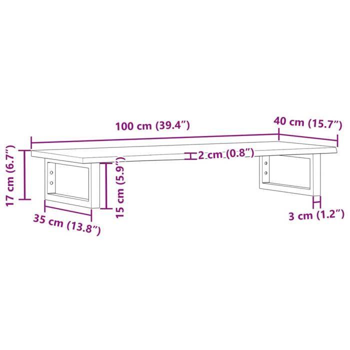 VidaXL Wall-mounted Vanity Shelf Steel and Solid Oak Wood 3302549