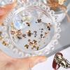12 Grids 3D Nail Art Rhinestones Flat Bottom Square Rhombus Nail Art Charms Five-pointed Star/Heart Mixed-Shapes