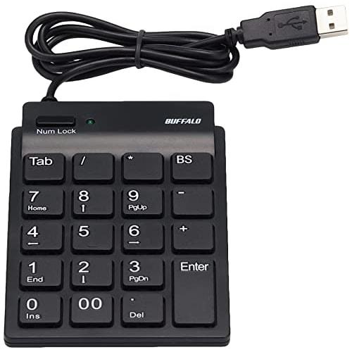 BUFFALO Buffalo Slim Ten Keyboard with Tab Key Black BSTK11BK