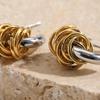 MamacitaSlay 316L Stainless Steel Mixed Color Knot Stud Earrings 18K Gold Plated Waterproof Jewelry For Women Unique Earrings