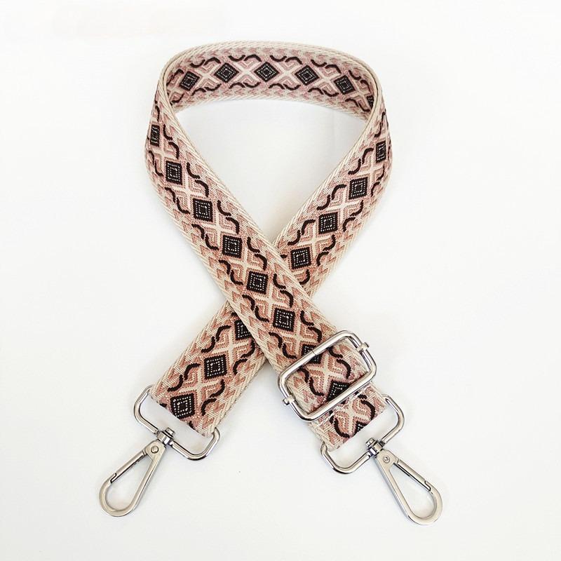 New Thickened Canvas Webbing Colored Rhombus Adjustable Shoulder Crossbody Long Strap Women's Bag Parts Accessories Broadband