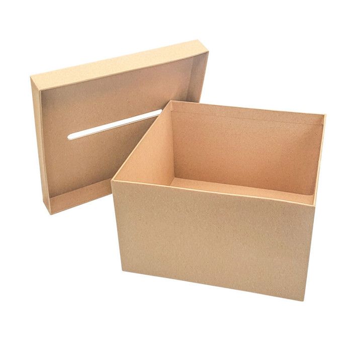 Urna - Kraft - Kvadrat - Att dekorera - Kartong - 24,5x24,5x15cm