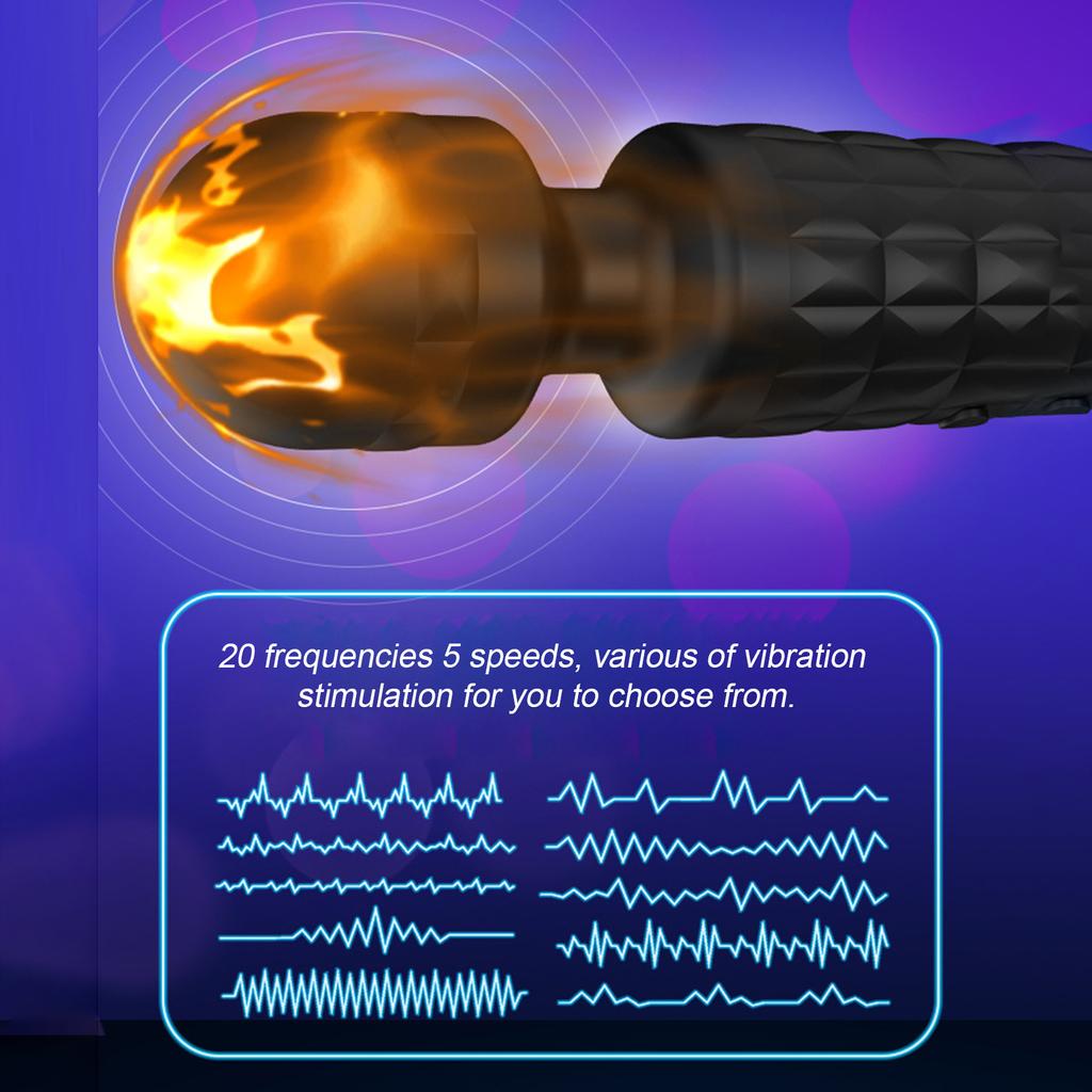 Female Masturbation Vibrator Massage Stick Skin-friendly Silicone Heating Function