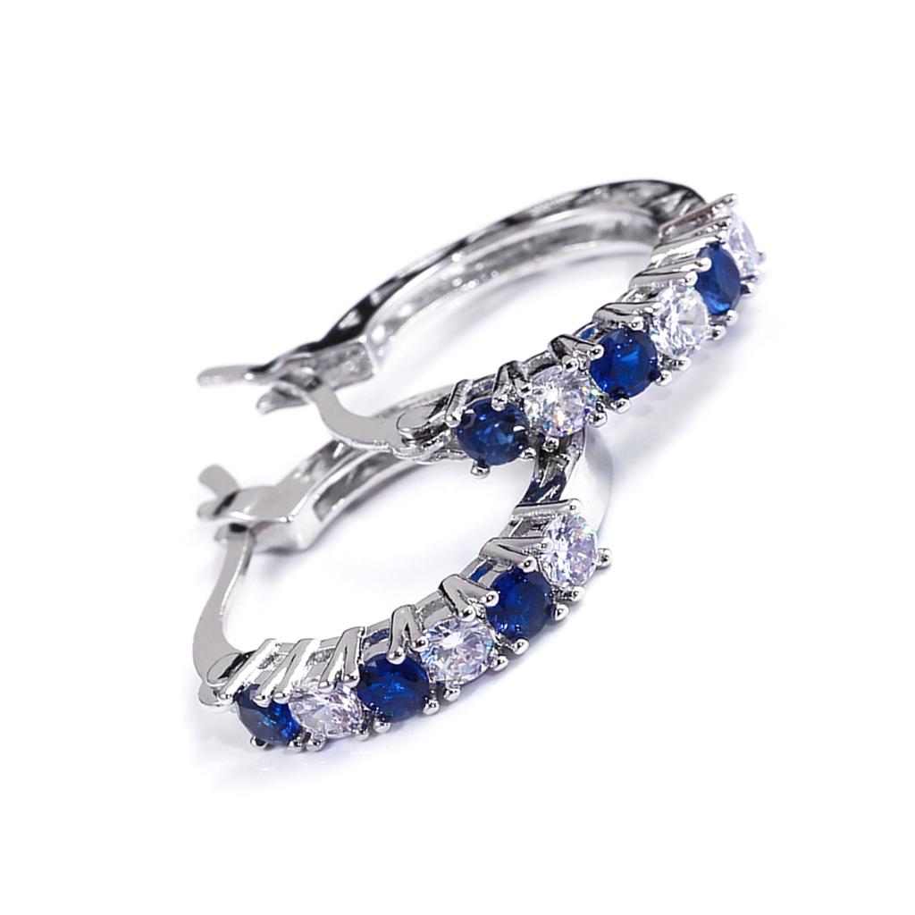 Stylish Cubic Zirconia Stud Earrings Fashionable Copper Earrings Jewelry Highlighting Colorful Zirconia Embellishment