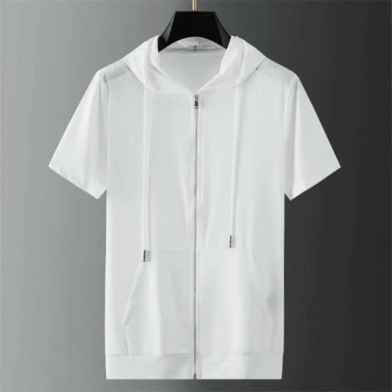 2 Pcs/Set Men Tracksuit Solid Color Drawstring Hooded Elastic Waist Super Breathable T-shirt Pants Set Daily Clothing