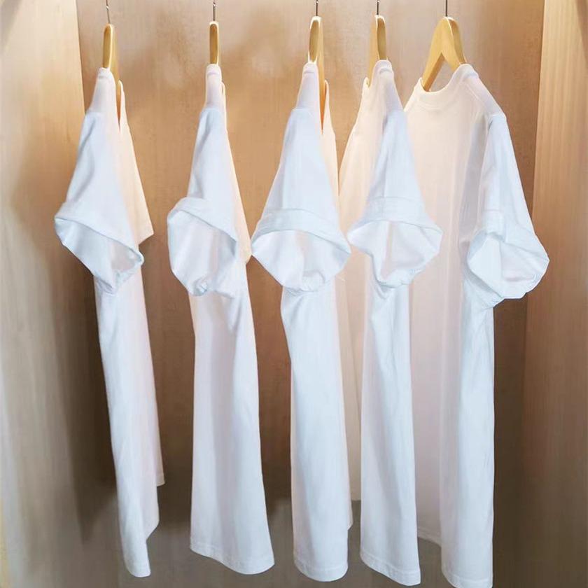 Unisex Heavyweight Cotton Short-Sleeve T-Shirt, Solid Colors - White Base Layer, Black Half-Sleeve Top