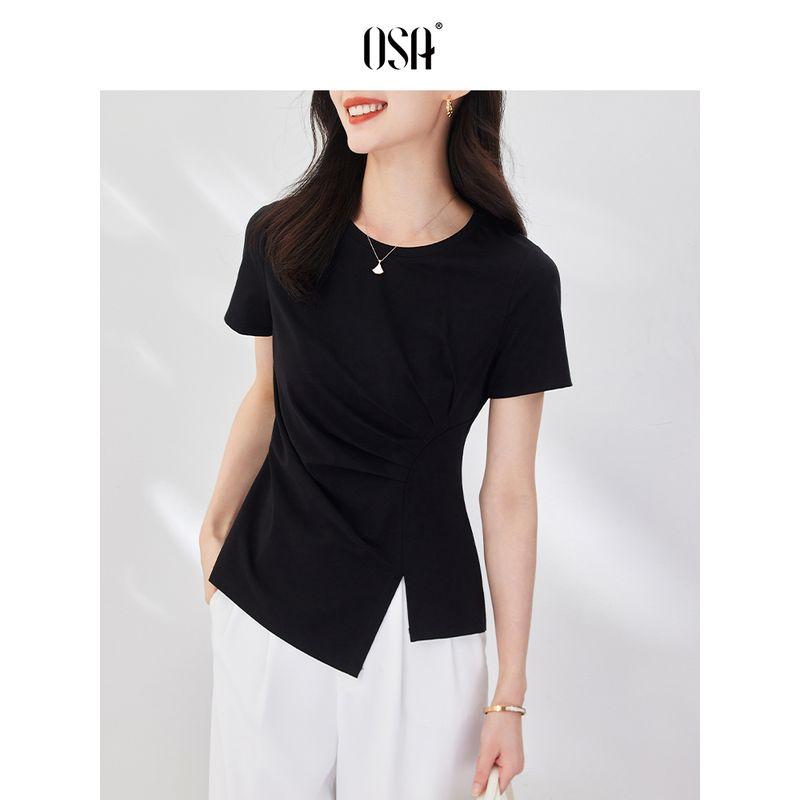 

Футболка с коротким рукавом OSA OSHA черного цвета с нерегулярным дизайном Black S