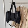 Large Capacity Ruched Bowknot Shoulder Bag Cotton Padded Crossbody Bags  Students