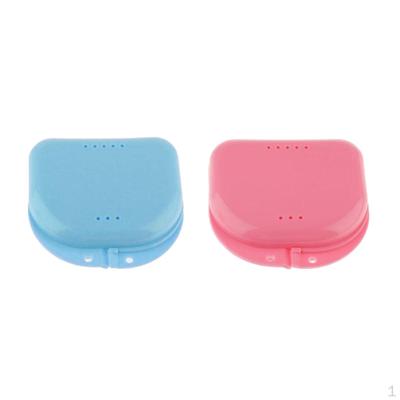 2 Stück Air Hole Box Prothesenhalter Mundschutz Aufbewahrungskoffer Container