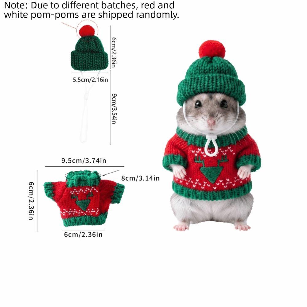 Sweater and Hat Small PET Clothes Set Christmas Theme PET Outfit Set  Holiday