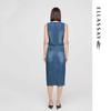 ELLASSAY Retro Denim Sleeveless Faux Two-Piece Dress