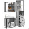 VidaXL Ensemble De Meubles De Salle De Bain 3 Pcs Sonoma Grey, Storage Cabinet, Bathroom Cabinet, Vanity Unit 3301128