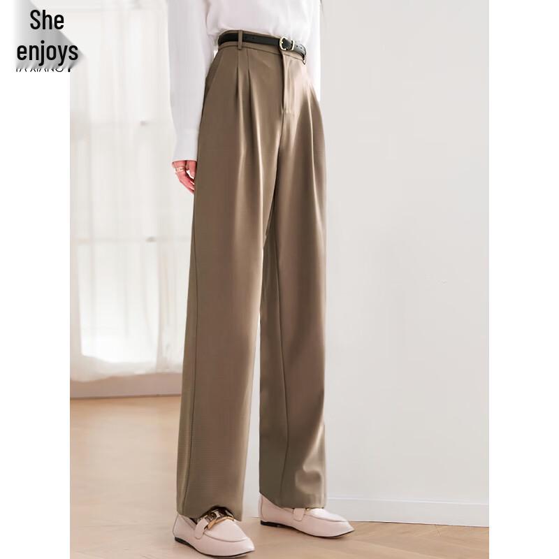 Women's High-Waist Wide-Leg Straight Suit Pants
