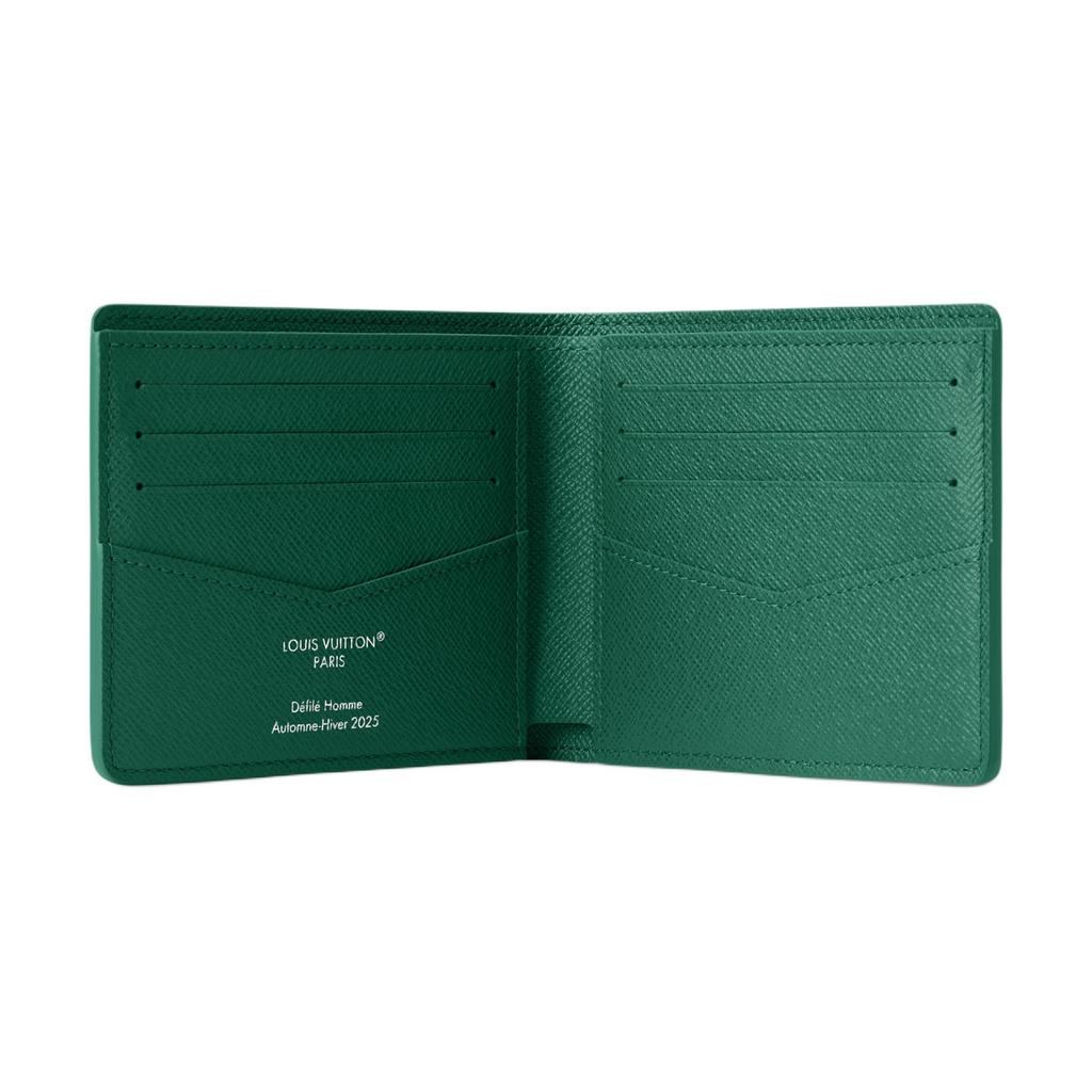 Louis Vuitton X Nigo Slender Logo Pattern Print Monogram Coated Canvas Wallet Men Wallet Green M25986