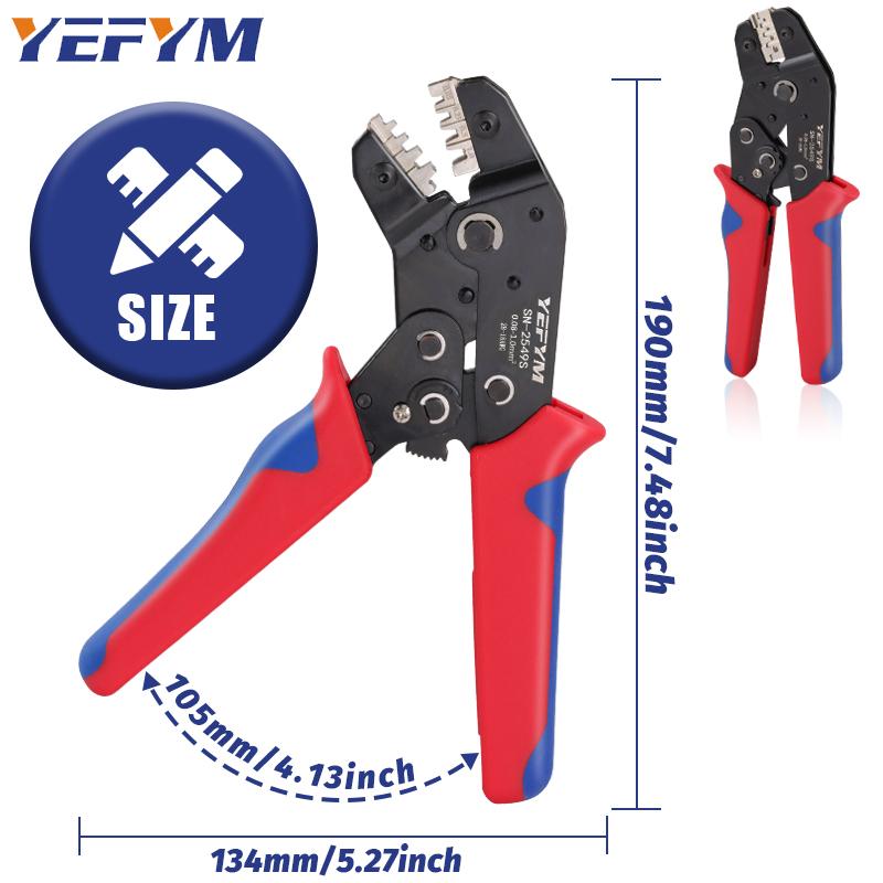 Ratcheting Wire Crimping Tools SN-2549S for JST ZH 1.5mm, PH 2.0mm, XH 2.5mm, Dupont 2.54mm Pitch Open Barrel Terminals, AWG28-18 (0.08-1.0mm²)
