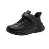 Children's sports shoes Boys' small black shoes 24 spring and autumn leather surface single shoes performance white shoes running shoes