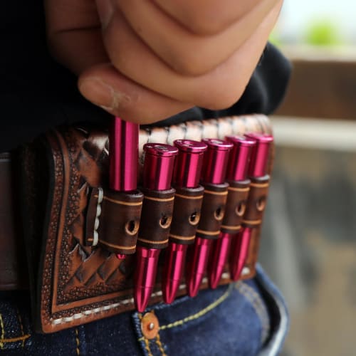 TOURBON Cartridge Holder Belt Ammo Holder for .38, .357, .44, and .45 Pistols and Revolvers, Holds 6 Rounds, Perfect for Airsoft