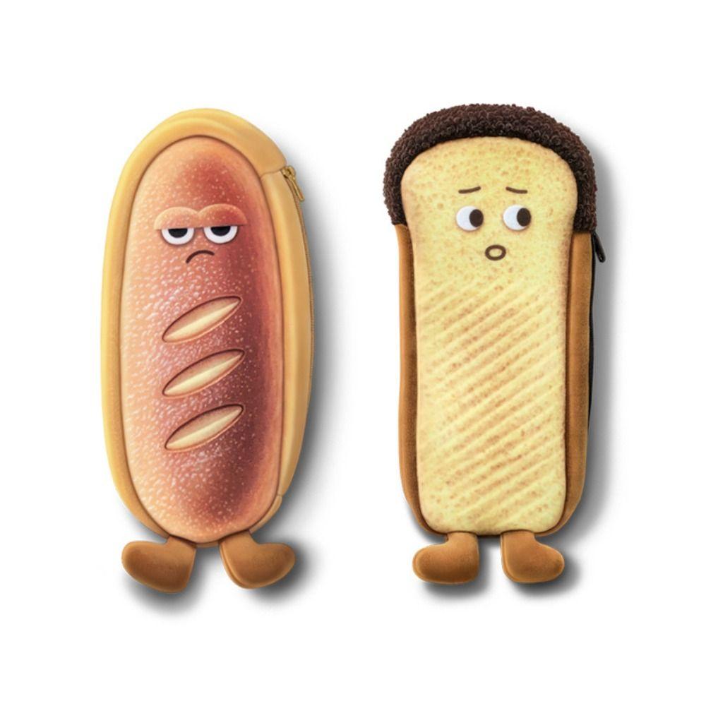 

Large Capacity Bread Pen Box Toast Toast Pencil Case School Office Supplies style 1