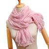 Women Pleated Scarf Thickened Weave Autumn Winter Scarf Solid Color Breathable Shawl Headscarf Outfit Accessories