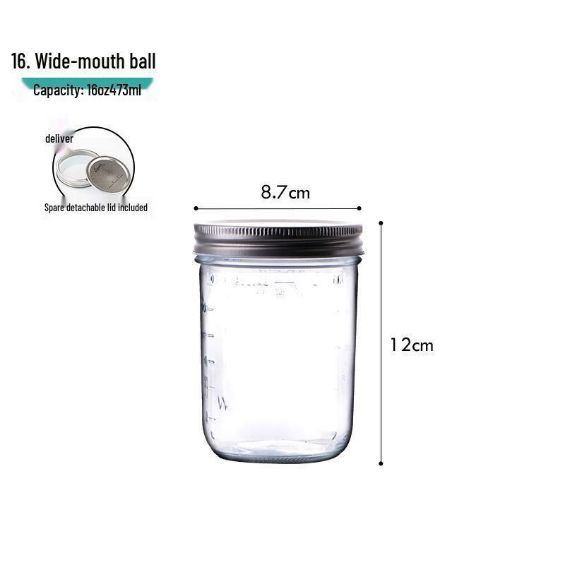 American Style Glass Mason Jar - Transparent Oatmeal Storage, Jam Bottle, Retro Beverage Cup