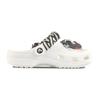 Crocs Crush Clog EVA Ink Flower Dog Decoration Buckle Hand-Painted Graffiti Couples Casual Fashion Versatile Clogs Unisex White
