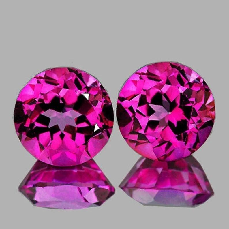 7x7 MM (6 Pcs) Natural Pink Sapphire Loose Gemstone Round Cut Lot l273