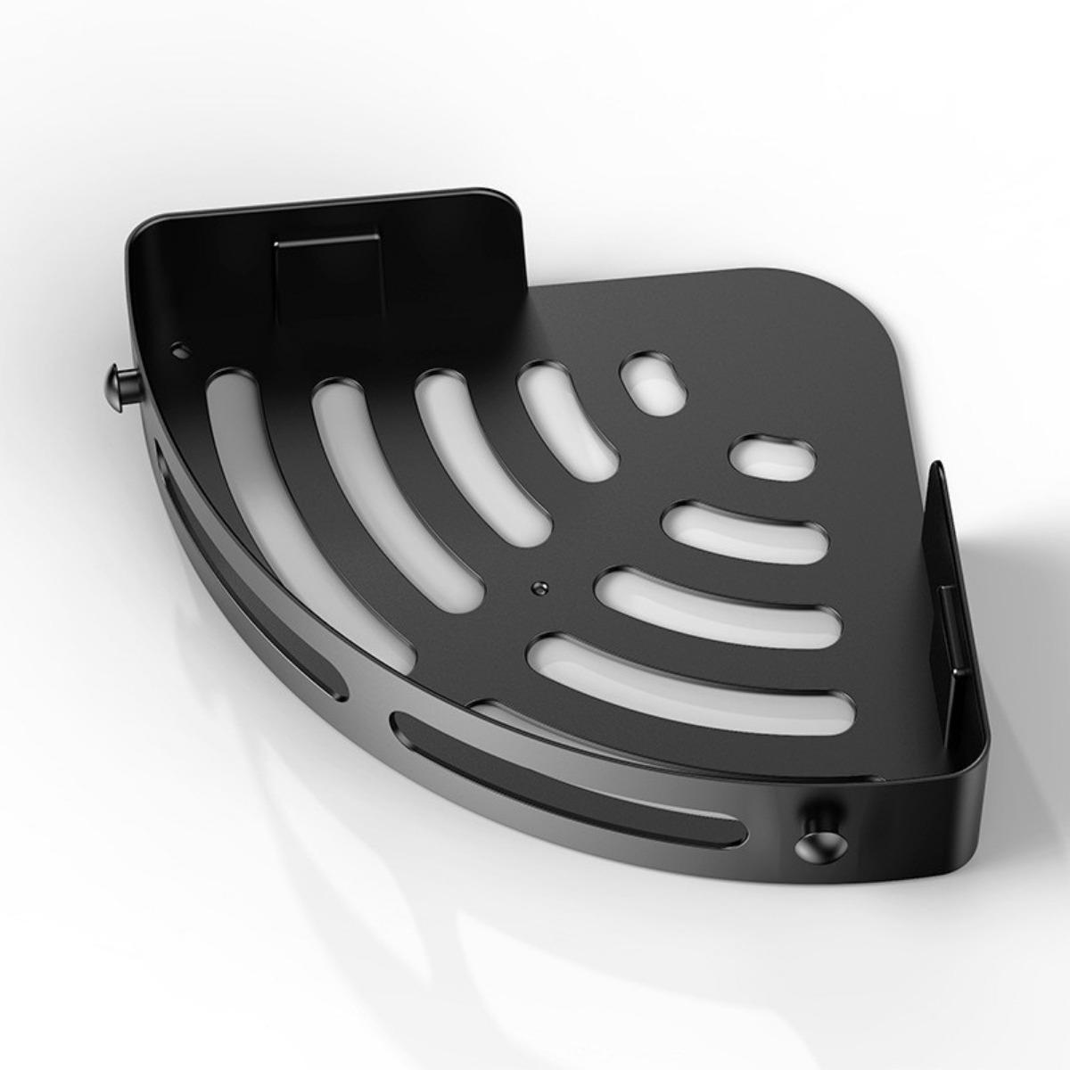 

3-слойный черный пластик, настенный, полка для ванной, компактный дизайн, подходит для кухни, ванной комнаты, для хранения шампуня, мыла и других вещей 1PCS чёрный