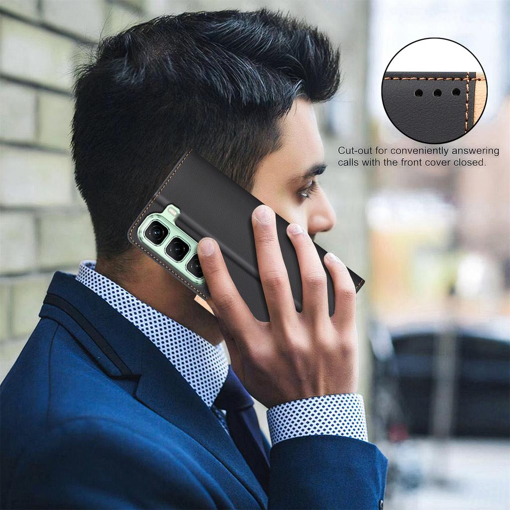 BINFEN COLOR BF33 for Infinix Hot 50 5G Leather Case Splicing Color RFID Blocking