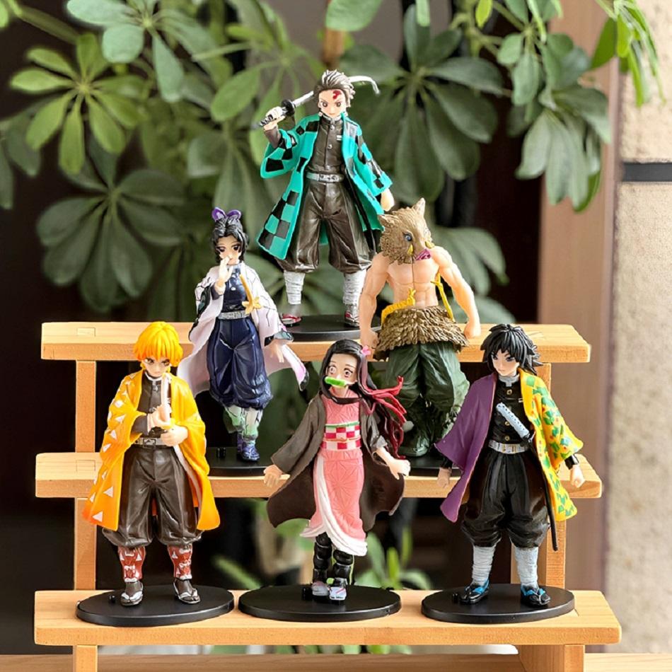 Figura de Anime Figuras de Demon Slayer Kimetsu No Yaiba Muñeco Tanjiro Nezuko Zenitsu Figura Figura de Acción Modelo Juguetes