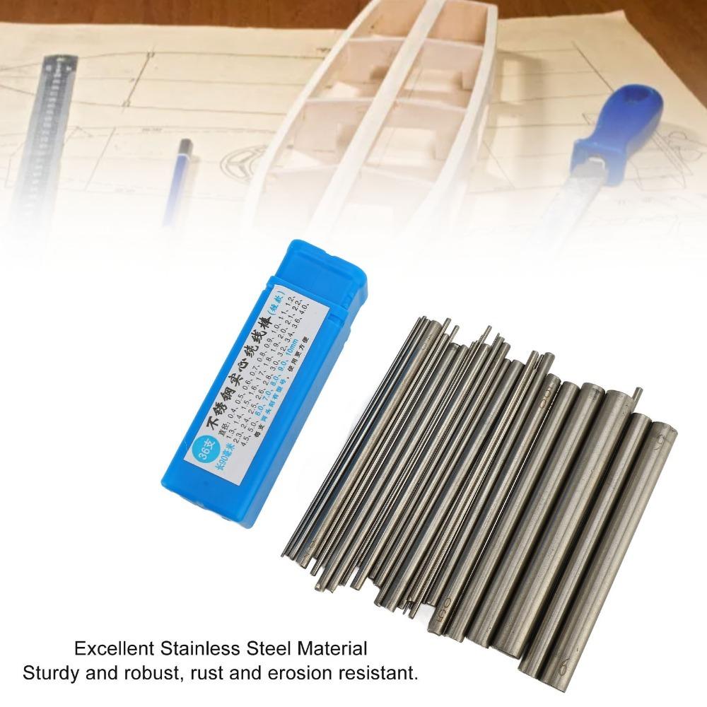 

36PCS Solid Round Stainless Steel Rod Stainless Steel Jewelry Making Tool DIY Craft