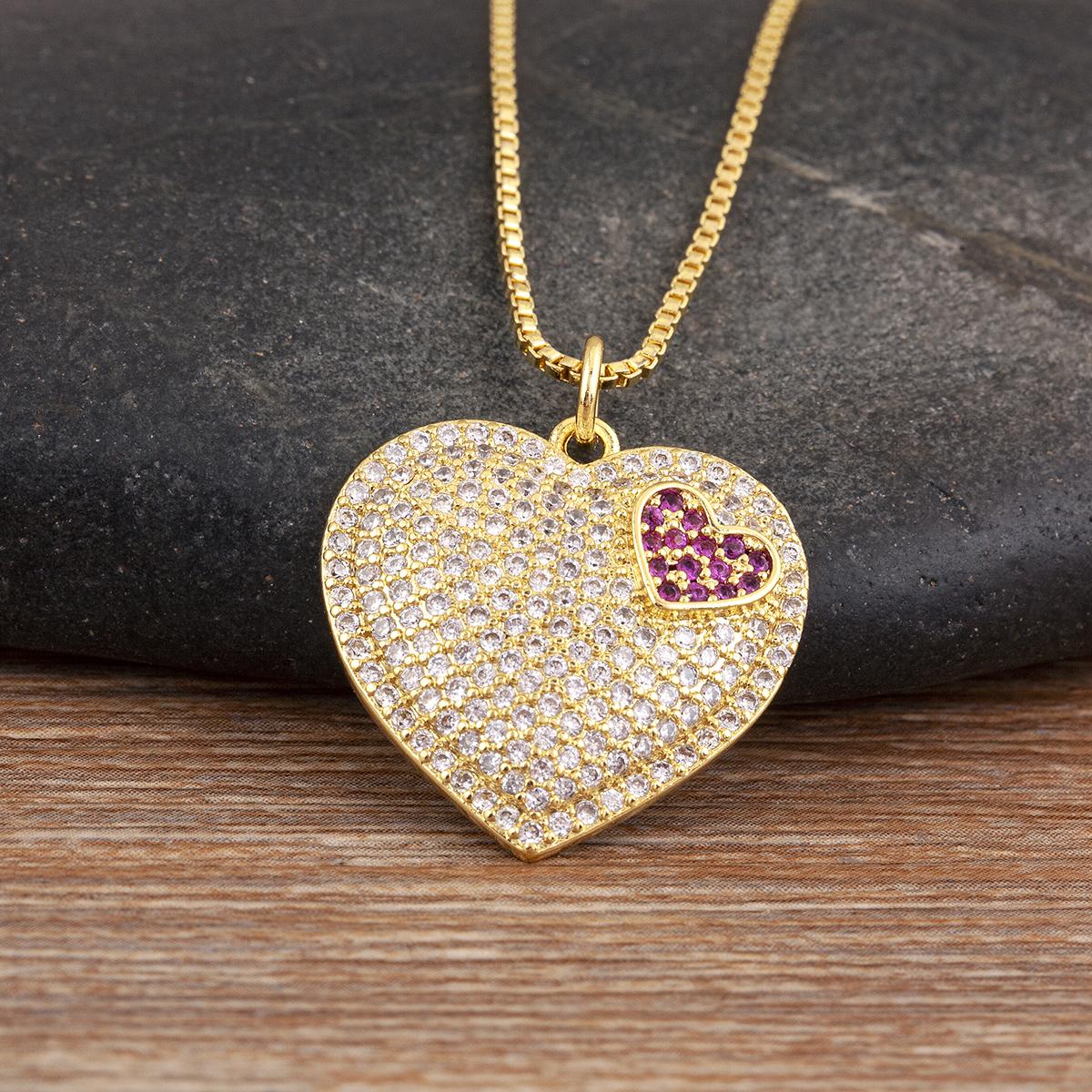 

Nidin New Arrival Sun/Love Heart Shape Light Luxury Pendant Necklace Pave Shiny Crystal Zircon Women s Party Jewelry Gifts