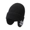 Outdoor Cycling Winter Hat Men's Knitted Hat Blue Pullover Hat Fleece Ear Protector Wool Hat Men's