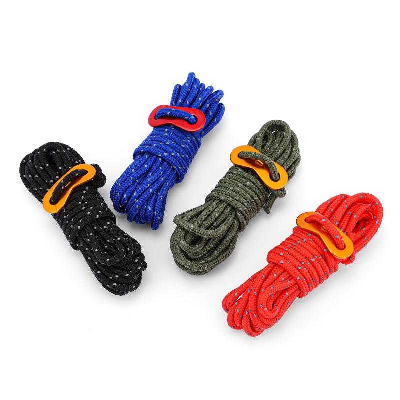 4mm Reflective Windproof Tent Rope, 4m Adjustable Canopy/Camping Cord