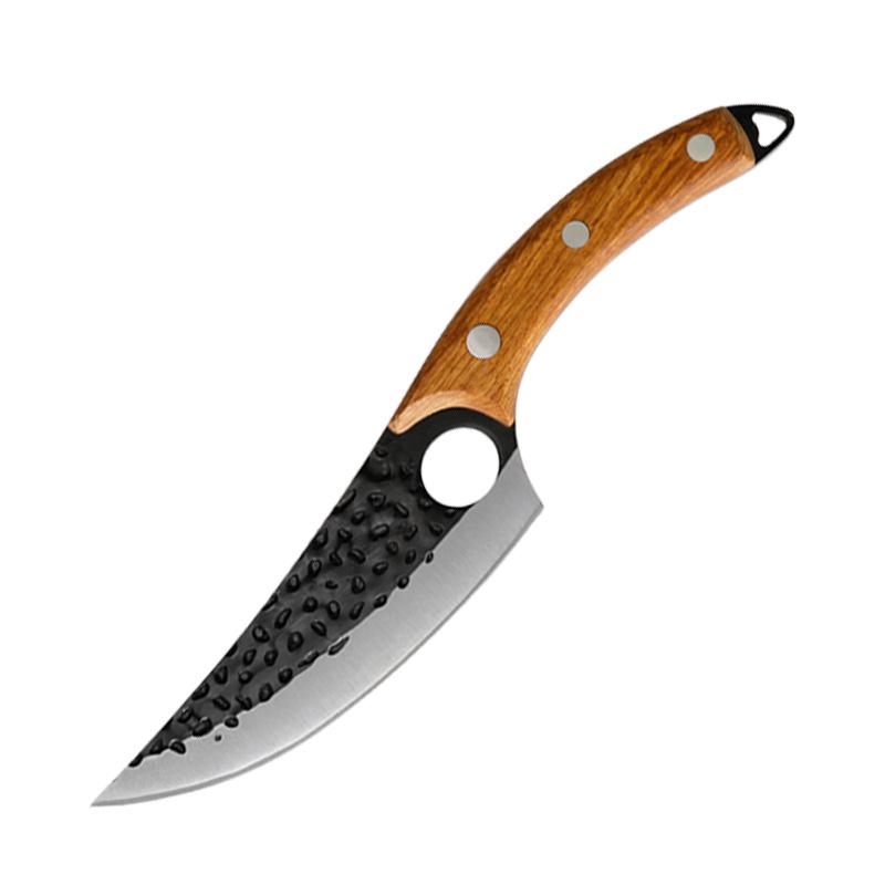 

Японский нож для мяса из углеродистой стали с деревянной ручкой Полный нож Chef Tan without cover оранжевый